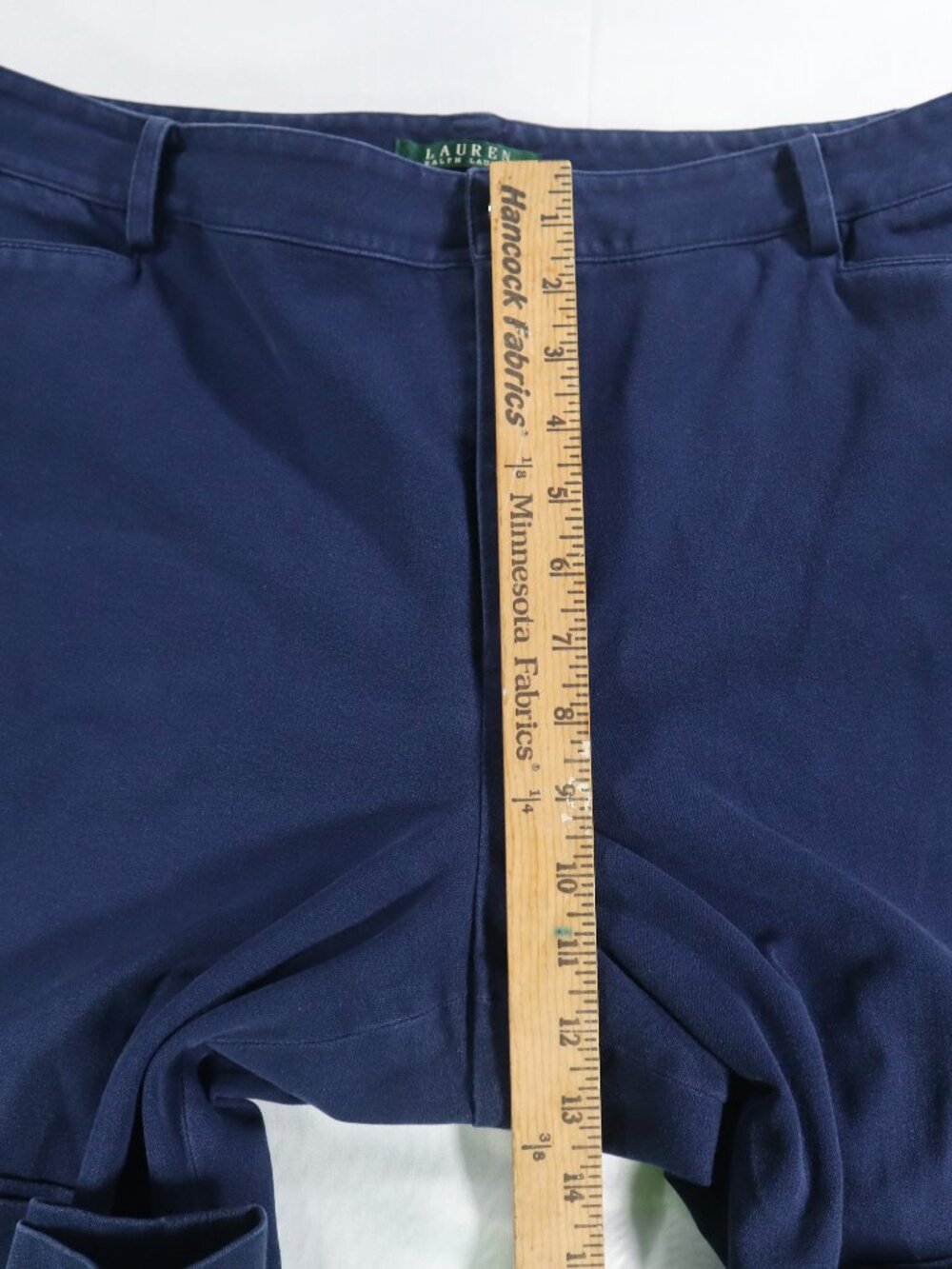 Lauren Ralph Lauren Women's Wide Leg Pants Size 16 Navy Linen Blend Trouser - Picture 4 of 8